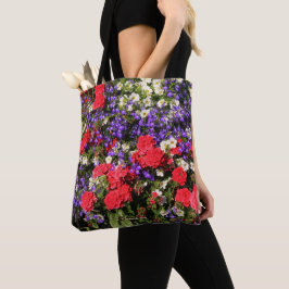 Jährliche Blume lila, rot und weiß Tasche