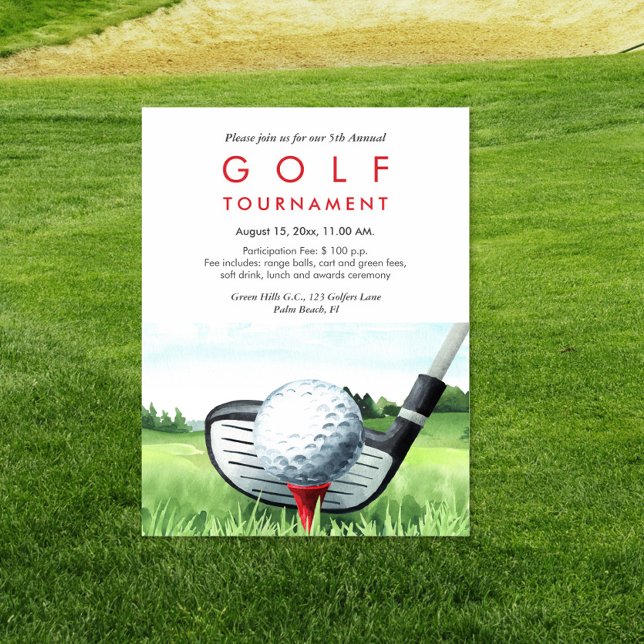 Jährliche Einladung zum Golfturnier Postkarte (Von Creator hochgeladen)