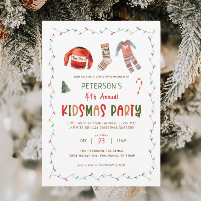 Jährliche Kidsmas Party Weihnachtsfeier Einladung (Von Creator hochgeladen)