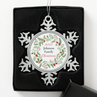 Jährliche Schneeflocke Gerahmte Ornamente