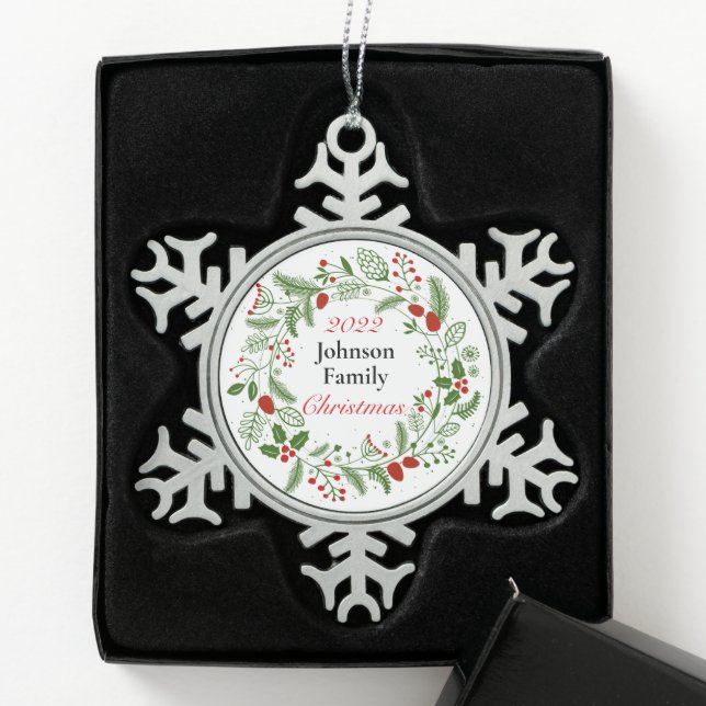 Jährliche Schneeflocke Gerahmte Ornamente (Box)