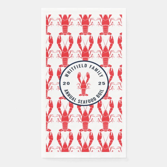 Jährliche Seafood Boil Summer Lobby Custom Serviette (Vorderseite)