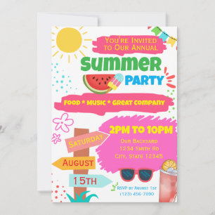 Jährliche Sommerparty-Einladung Einladung