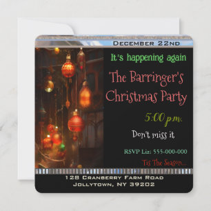 Jährliche Wärme leuchtet Weihnachts-Party Einladung