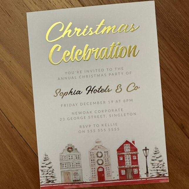 Jährliche Weihnachtsfeier des modernen Volkes - Pa Folieneinladung (Von Creator hochgeladen)