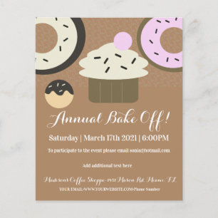 Jährlicher Backwettbewerb Cupcake-Backen Charity-E Flyer