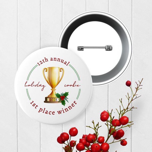 Jährlicher Feiertagswettbewerb Preisträger Preis Button (Christmas Holiday Competition Prize Button for the Winner. Great for Cookie & Sweater Contests!)