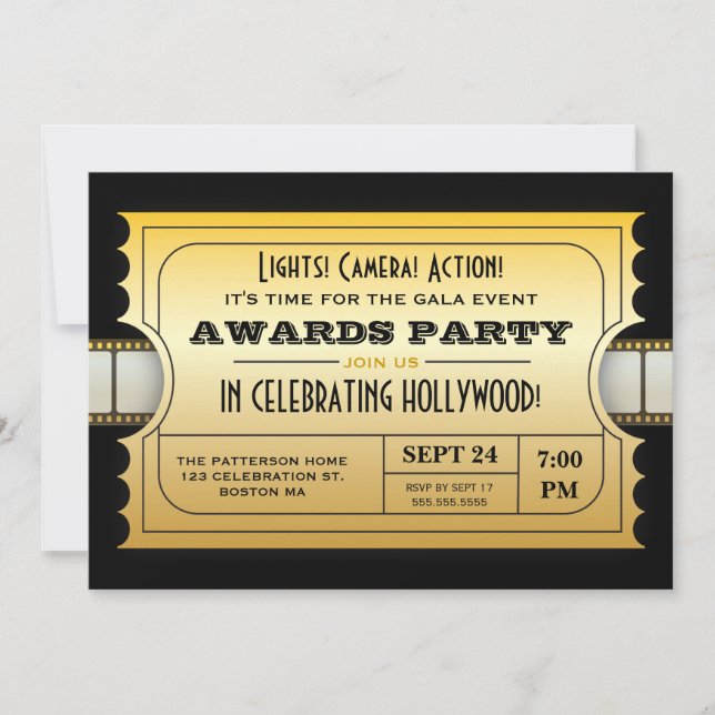 Jährlicher Film spricht Party goldene Karte zu (Vorderseite)