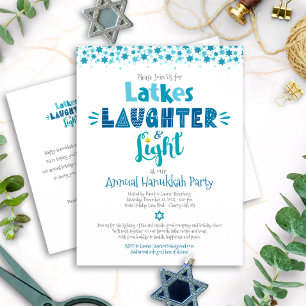 Jährlicher Hanukkah Party Spaß Latkes Lachen Licht Einladungspostkarte