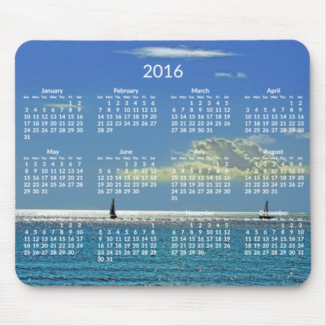 Jährlicher Kalender 2016 Mousepads Beach Foto (Vorne)