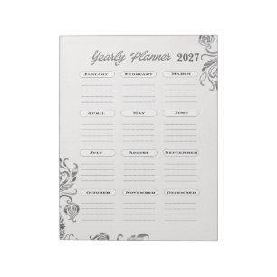 Jährlicher Planerkalender  Notizblock
