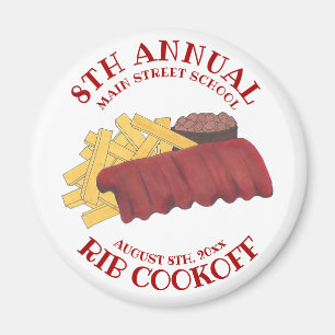 Jährlicher Rib Cookoff GRILLEN Spare Ribs Barbecue Magnet