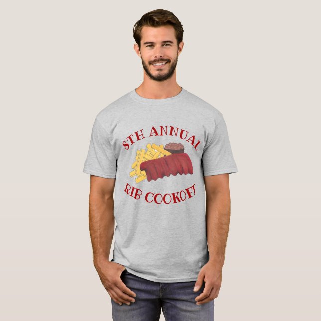 Jährlicher Rib Cookoff GRILLEN Spare Ribs Barbecue T-Shirt (Vorne ganz)