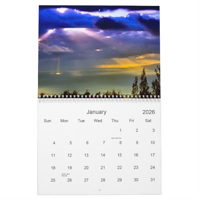 Jährlicher Wandkalender Mauis Hawaii (Jan 2026)