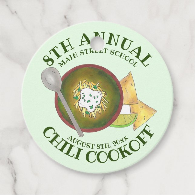 Jährliches Chili-Cookoff Kochen von der Schüssel G Geschenkanhänger (Vorderseite)