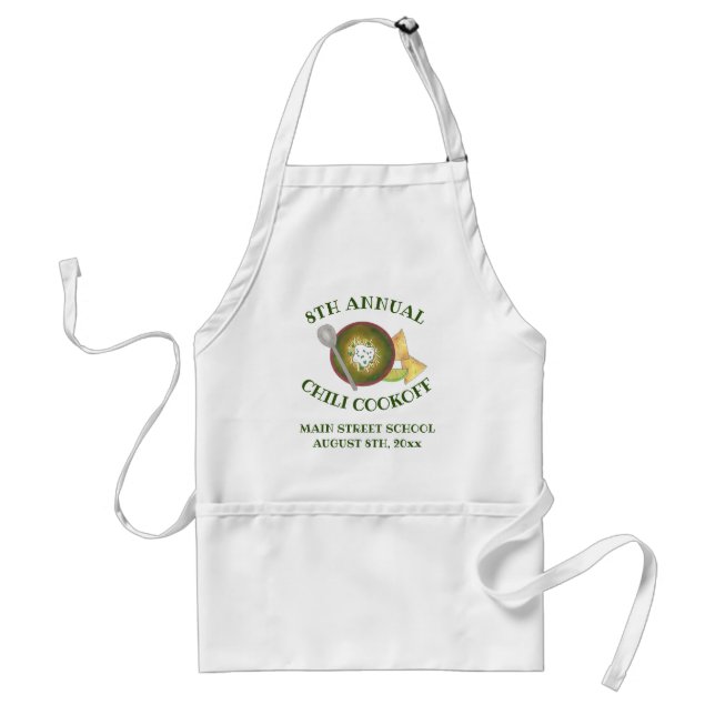 Jährliches Chili-Cookoff Kochen von der Schüssel G Schürze (Vorne)