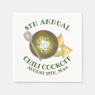 Jährliches Chili-Cookoff Kochen von der Schüssel G Serviette