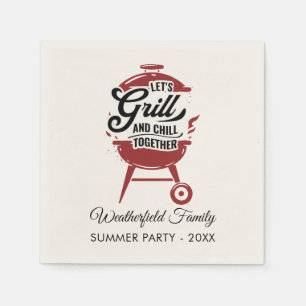 Jährliches Familientreffen BBQ Sommerparty Custom Serviette