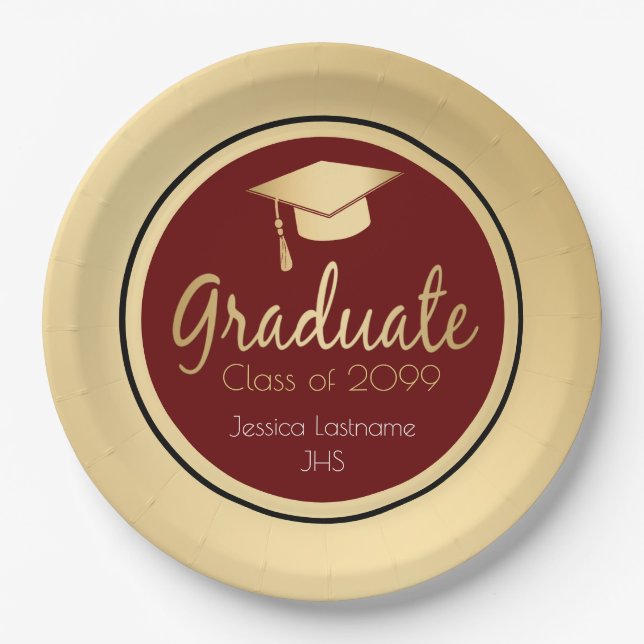 Jährliches GraduiertenGold Pappteller (Vorderseite)