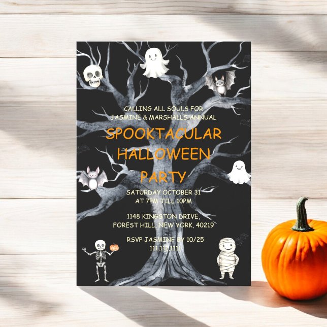 Jährliches Halloween-Party Einladung (spooktackula halloween party invitation , fully ediatable )