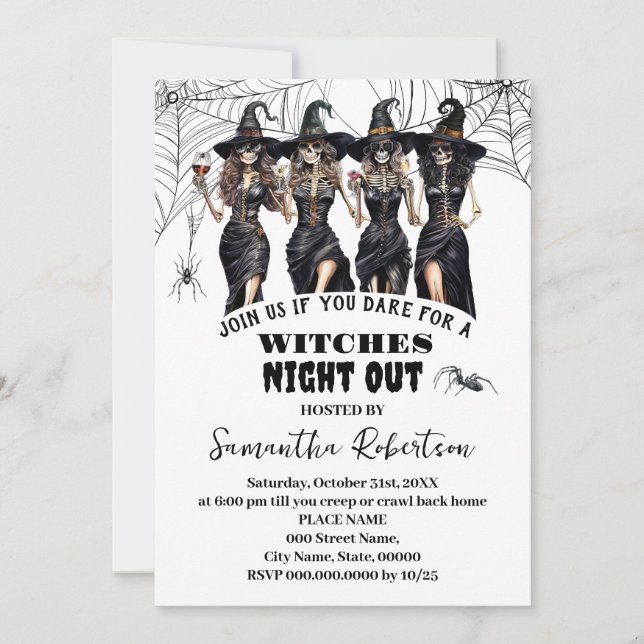 Jährliches Halloween-Party für Mädchen Einladung (Vorderseite)