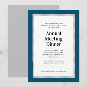 Jährliches Meeting Dinner   Navy Blue und Silver Einladung