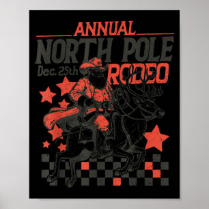 Jährliches North Le Rodeo Santa Western Cowboy Wei Poster