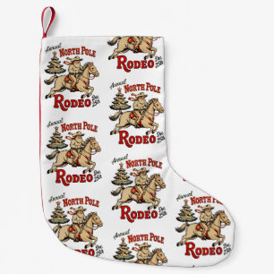 Jährliches North Pole Rodeo 25. Dez. Cowboy Santa  Kleiner Weihnachtsstrumpf