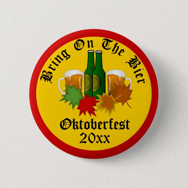 Jährliches Oktoberfest - Bier anklicken Button (Vorderseite)