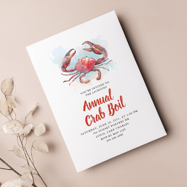 Jährliches Party "Family Crail Boil" Einladung (Annual Crab Boil Summer Family Party Invitation)