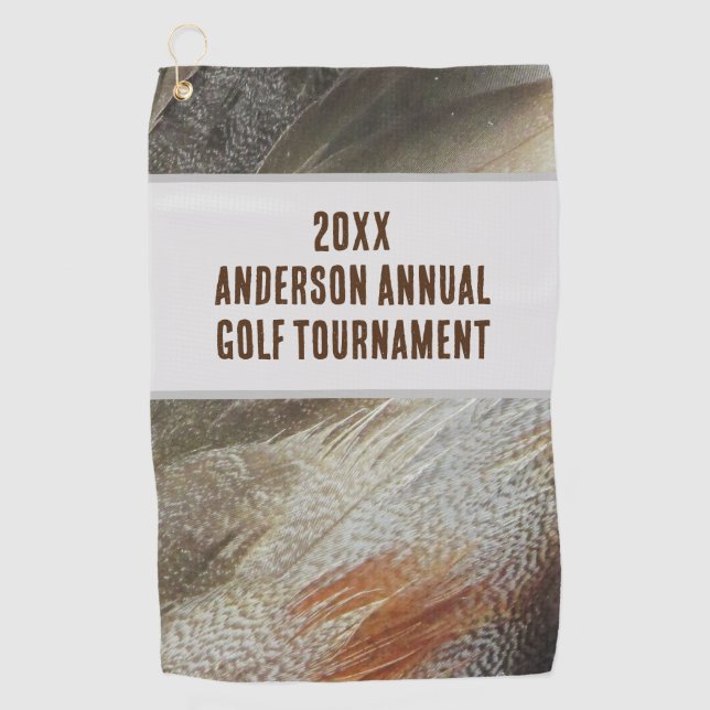 Jährliches Wiedersehen Feather Golf Turnier Golfhandtuch (Vorderseite)