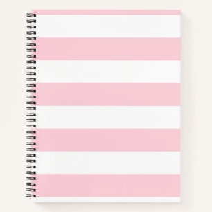 Jahrtausendrosa und weiße Streifen Notizbuch