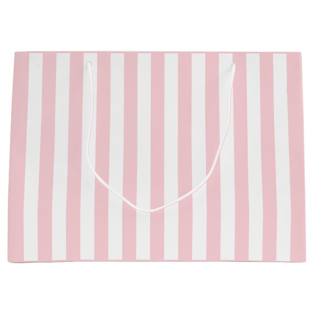 Jahrtausendrosa und weißer Streifen Große Geschenktüte (Vorderseite)