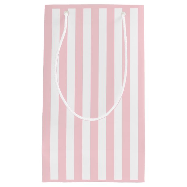 Jahrtausendrosa und weißer Streifen Kleine Geschenktüte (Vorderseite)