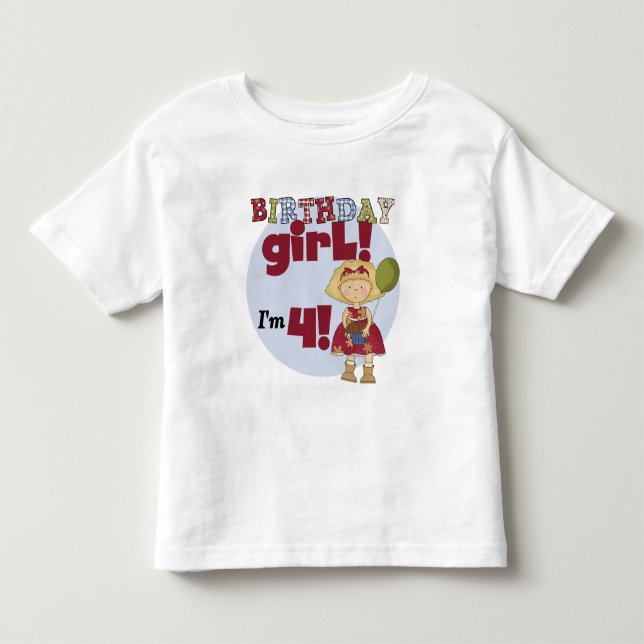 J'ai 4 T-shirts et cadeaux pour filles d'anniversa (Devant)