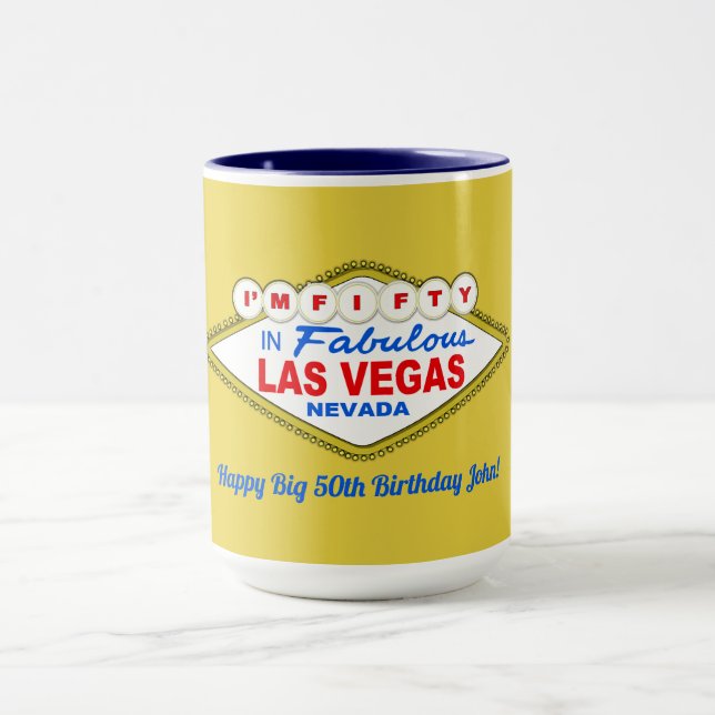 J'ai 50 ans dans LAS VEGAS Mug (Centre)