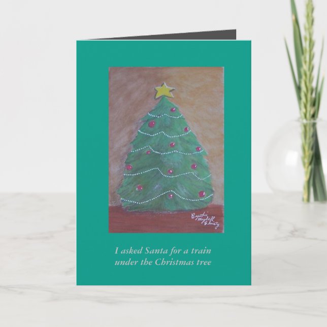 J'ai demandé à Père Noël un train Carte de Noël (Devant)