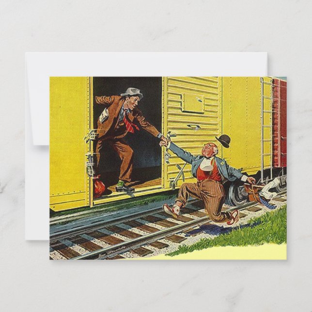 J'ai déménagé Faire-part ~ Je rattrape le train (Devant)