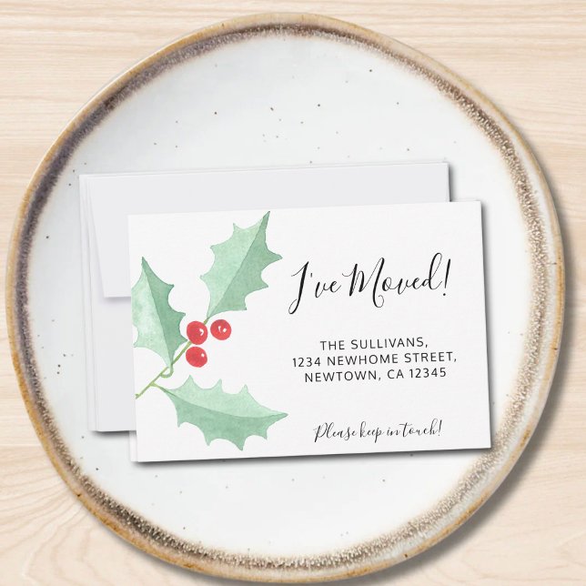 J'ai déplacé Holly Moving Faire-part Mini carte (Créateur téléchargé)