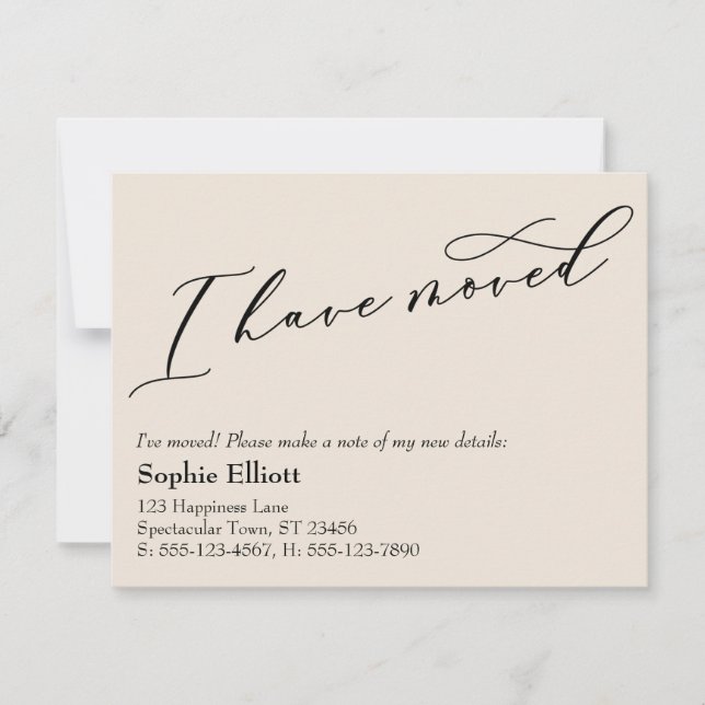 J'Ai Déplacé Un Nouveau Faire-part De Crème D'Adre (Devant)