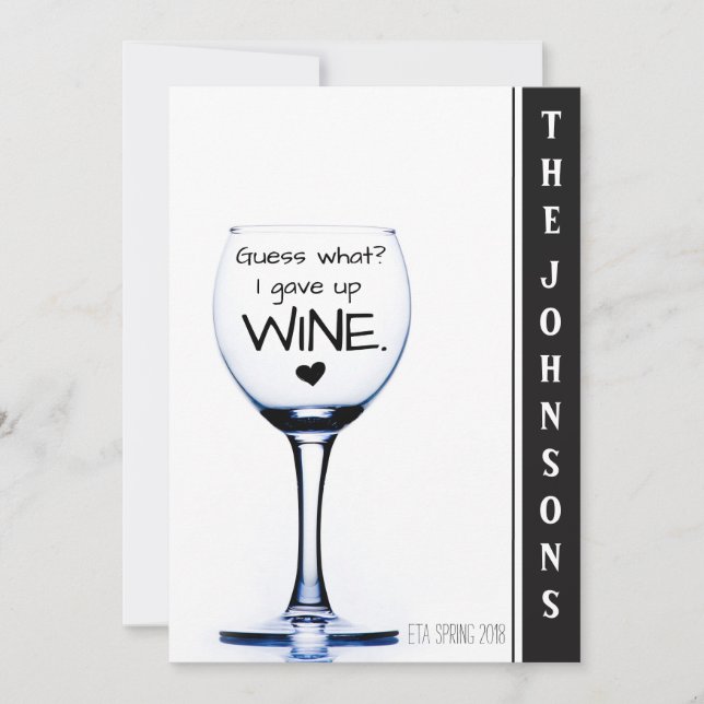 J'Ai Donné Du Vin Drôle Faire-part De Grossesse (Devant)