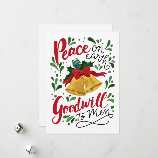 J'ai entendu les cloches Carte de vacances plate (Devant/Arrière en situation)