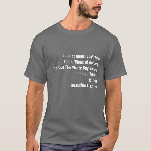 J'ai fermé T-shirt de baie de pirate le beau (Devant)