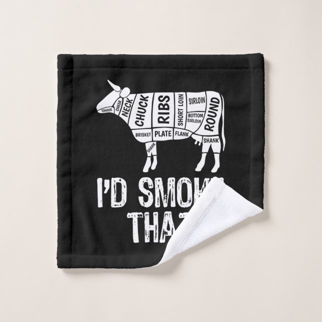 J'Ai Fumé Que Vache BBQ Fumer Grillation Barbecue (Gant de toilette)