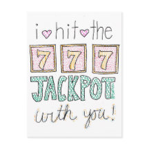 J'ai gagné le jackpot avec vous Carte postale
