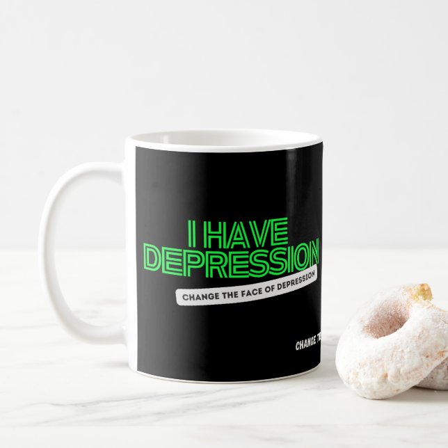 J'ai la dépression Neon Black Plaque CTFOD Mug (Avec donut)