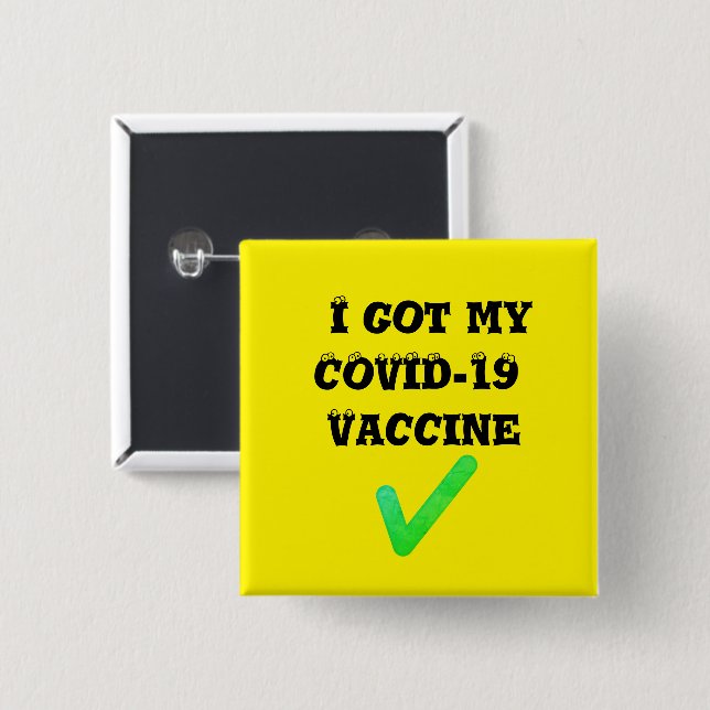 J'ai mon vaccin COVID-19. Badge (Devant & derrière)
