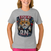 J'ai Réussi Infirmière Diplômée Chat Drôle T-Shirt