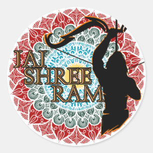Jai Shree Ram Runder Aufkleber