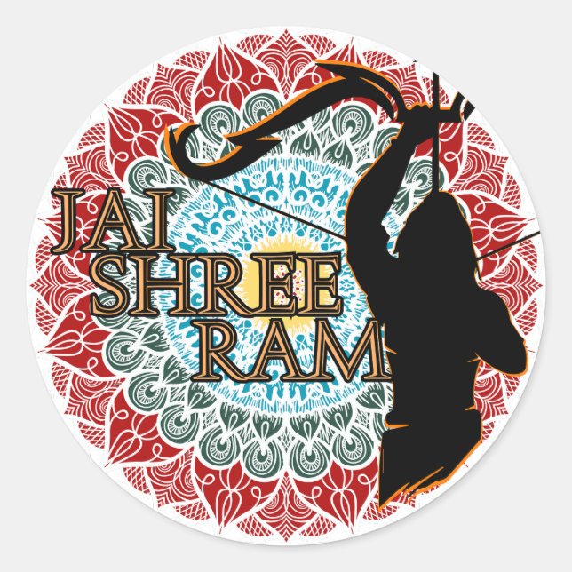 Jai Shree Ram Runder Aufkleber (Vorderseite)